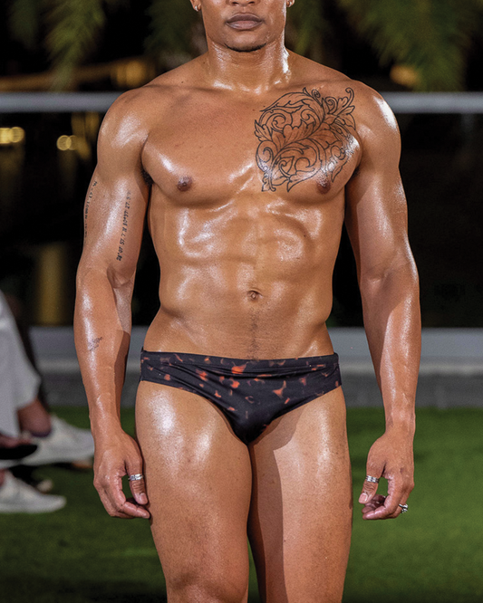 Sizzle Swim Brief in Molten Tortoise