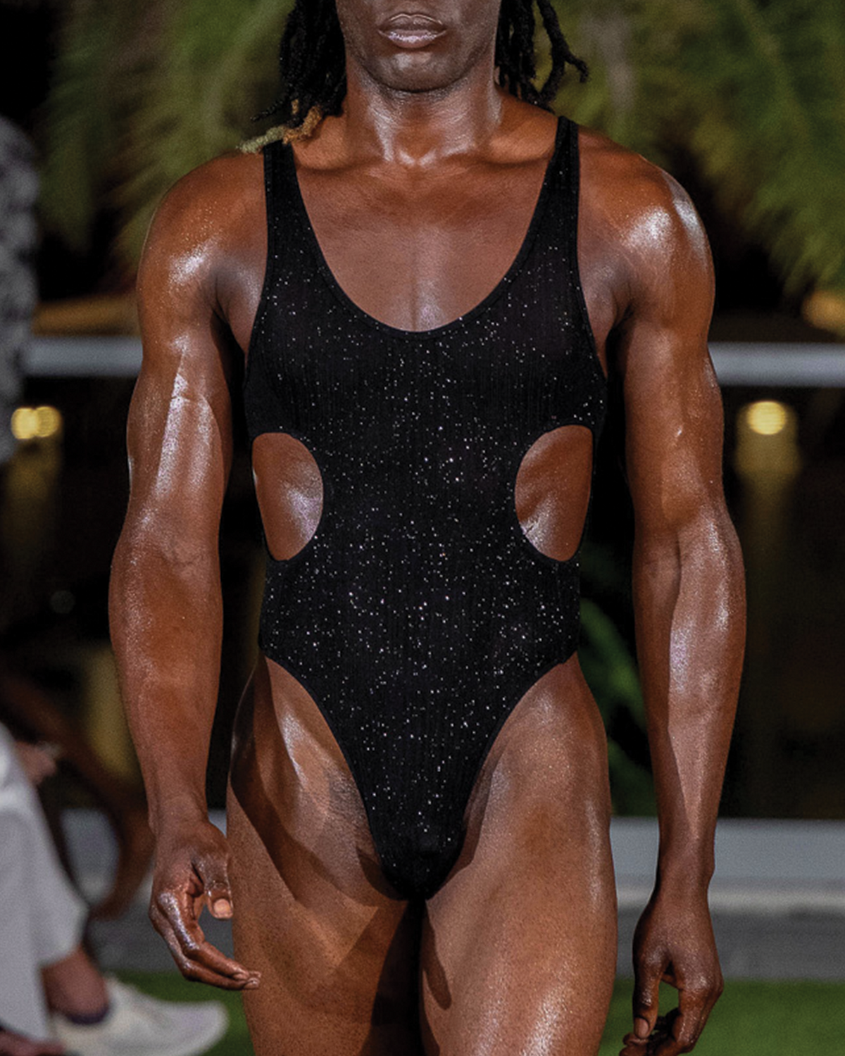 BPM Bodysuit in Galaxy knit shown on a model